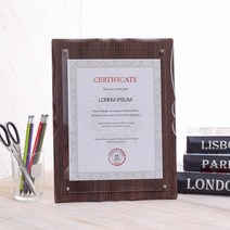 크라운 허가증 상장 액자(A4) 벽걸이 탁상액자 월넛