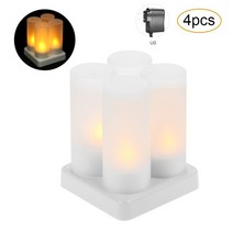 밀랍초 천연 기도 초4/6/12pcs 라마단 차 촛불 램프 Eid 무바라크 LED Flameless Tealight 이슬람 무슬림, 01 4pcs US Plug