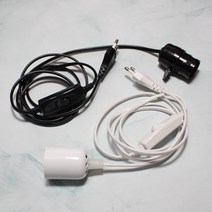 식물전구 중간스위치 콘센트플러그 소켓 코드선 1.5m 2m 3m, d.키소켓커버(흰색)