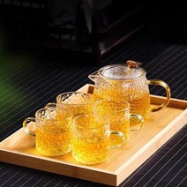 Kcwen 내열 유리 티포트 홍차잔 티팟세트, 티포트400ml+찻잔100mlx2p, 티포트400ml+찻잔100mlx2p