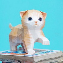 스코티시폴드 고양이 DIY 페이퍼크래프트 만들기/동물/토이/공예/접기/붙이기/모형/어린이/아동/취미/입체, 단일옵션