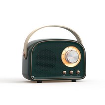 휴대용cd플레이어 씨디플레이어 레트로 블루투스 스피커 무선 usb 충전 서브 우퍼 fm, style2-짙은 녹색