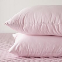 60수사틴 순면 베개커버 명품호텔침구40X60 핑크