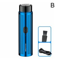 Portable Mini Electric Shaver Washable Beard Trimmer Men Razor USB Travel Face Full Body Shave, [01] Blue