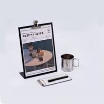 메탈 A4 커피 네일샵 카페 메뉴판 케이스, 검정색