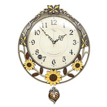 꾸미아트 데에스 엔틱 무소음 해바라기 추 시계, 골드