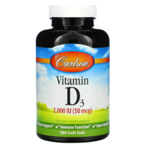 Carlson Vitamin D3 2000 IU (50 mcg) 칼슨 비타민D3 2000 IU 소프트젤 360정, 상세설명참조