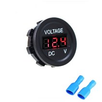 DC 12V-24V 범용 디지털 LED 디스플레이 Voltmeter 전압 측정기 자동차 오토바이 자동 트럭에 대 한, 01 빨간, 01 빨간
