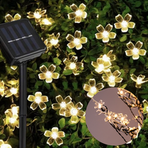 자동점등 꽃 줄전등 5M 태양광 전구 텐트꾸미기 루프탑