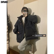 블랙 베이커리 여 추동 한국판 인스 패션 거리 튀김 오버핏 패딩 코트