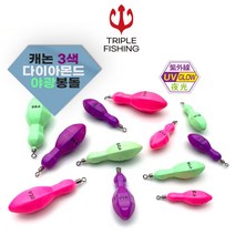 트리플 캐논 3색 다이아몬드 야광봉돌 UV코팅싱커 갈치텐빈 쭈꾸미 갑오징어 문어, 50호