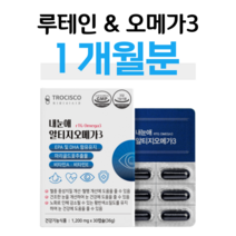 하루한알 알티지 오메가3 루테인 누테인 rTG 오메가쓰리 70대 80대 할머니 할아버지 부모님 노년층 중장년층 요양원 혈액순환 혈행개선 건조한 눈건강 도움 식약처 건강 식품, 1박스, 1200mg x 30캡슐 (하루 1캡슐)