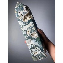 아름다운 대형 천연 이끼 마노 타워 힐링, 05 700-800g