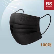 일회용마스크 블랙 100매, 1개, 100매입