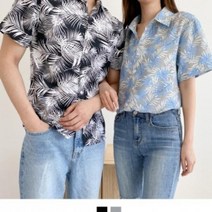 HXX409074리프 하와이안셔츠 빅사이즈 커플시밀러룩 썸머 브이숍 BUyuS