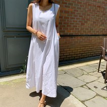 하이데일리 백포켓 린넨 롱원피스