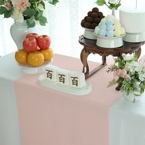 인조실크 인디핑크 돌상테이블보 인견실크, E1인조실크(인디핑크)360x55
