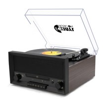 턴테이블 LP 플레이어 레코드 클래식 빈티지 디자인 오디오 비닐 및 CD 3 단 6 in 1, 1.WHITE