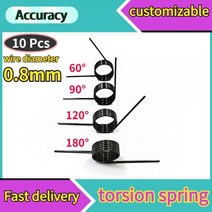 10 Pcs 와이어 직경 0.8mm 3/6/9 코일 스프링 스틸 V 비틀림 작은 머리핀 180/120/90/60 학위, 0.8mm(180 degrees), 5.0mm(10pcs), 2.4mm(3 laps )