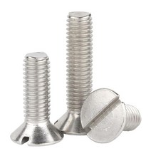 M2 50개 접시 머리 일자 볼트 GB68 스테인리스 스틸 서스 304 플랫 카운터 싱크 헤드 나사 볼트, M2 (50pcs), 6mm