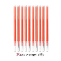 볼펜지우개 지워지는 비밀펜 수정테이프 8 개대 지울 수있는 젤 펜 총알 팁 프레스 유형 대용량 리필 막대 색 쓰기 그림 세척 가능한 핸들, 10pcs refill-Orange