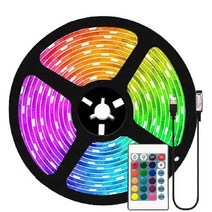 게이밍 조명 USB RGB LED 스트립 조명 테이프 스마트 TV 백라이트 거실 게임방 주방 홈 장식 크리스마스 램, 01 Non Waterproof_01 1M, 01 RGB With 24Keys