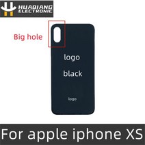 뒷면 수리 하우징 케이스 뒷판 교체 호환 아이폰 X XS XSMAX AAA 등급 품질 큰 구멍 커버 유리 보호 3M 스티커 후면 용, XS black1