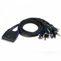 에이텐 4:1 USB VGA 오디오 케이블 KVM 스위치 (0.9m 1.2m) ATEN USB VGA 오디오 KVM SWITCH [CS64US]