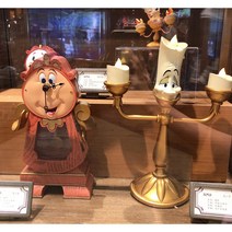 상하이 디즈니랜드 미녀와 야수 시리즈 인테리어 콕스워스 괘종 시계 & 르미에 촛대 모형 인테리어 조명등 2종택1, 콕스워스시계