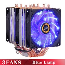 열교환기 커스텀수냉 6히트 파이프 RGB CPU 쿨러 X79 3 핀 PWM 4 인텔 LGA 1150 1366 AMD Ventilador, CHINA_3FANS BLUE | Fixed Color, 10 3FANS-Blue_01 4PIN