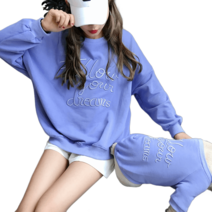 강아지견주커플룩 강아지커플룩 강아지시밀러룩 반려동물 팬더미 애견커플룩 긴팔 쉐나레비, 자주색