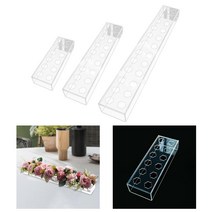 화병꽂이 투명 아크릴 긴 수경 꽃병 직사각형 식물 홀더 웨딩 침실 홈 데스크탑용 컨테이너, 01 30x10x6.5cm 12 Hole