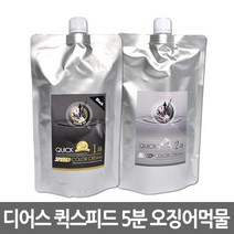 디어스 퀵스피드 5분 오징어먹물 염모제1 500ml + 2제 500ml, 흑색, 1세트