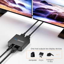 HDMI분배기 확장 듀얼 젠더 동시출력 HDMI 호환 분배기 1x2 스위처 포트 자동 pc HDTV DVD HDPS3 용 3D 풀, 01 USB Cable
