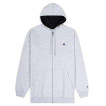 Champion 남성용 빅 앤 톨 지퍼 후디 - 고중량 후드 재킷 블랙.