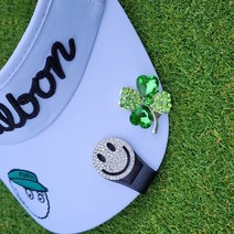 네잎클로버/스마일 볼마커 2종 + 간지 햇클립 1종 + 철판 자석 햇클립 1종 총 4종 1set, 볼마커 2종+ 검정 햇클립