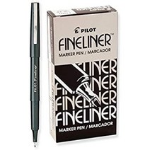Pilot Fineliner Markers-Fineliner Marker Airtight Cap Fine Point Black Ink １2 pens, 1