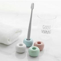 도자기 칫솔꽂이 무지 욕실 받침 무타공 거치대 홀더, 화이트CM000388