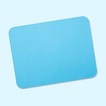 DIOME 실리콘 테이블 매트 스카이블루 / 키즈맘아트 유아 아기 어린이 식습관 안전한 흡착 식판 수저 저분 스푼 젓가락 볼 빨대 컵 식기 매트 턱받이 테이블 홈스쿨