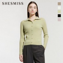(정품)쉬즈미스 페이크 버튼 다운 골지 니트 탑_SSKPOM42700