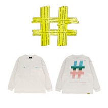 빈트릴 [빈트릴] 여성 그라데이션 해시태그 오버핏 롱슬리브 티셔츠 BA231TL001_W_SD