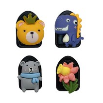 4PCS 동물 자동차 후크 벽 마운트 홈 장식 꽃 잡화 홀더 후크 다기능 마스크 키 주최자 옷걸이 옷걸이, 4H