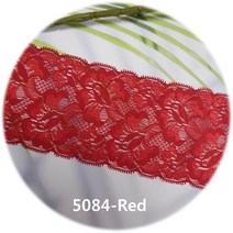 dklace 스판레이스모음 / 레이스 5084 폭 8cm 자가드, Red, 1개