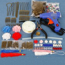 Makone diy수공예제작 고풍 헤어장식품 부속품 스스로제작 머리비녀 재료 세트, T21-(고대청동 색)고급모델+신제품 재료