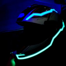 오토바이 헬멧 튜닝 led 라이트 스티커 방수 줄조명 줄네온 바이크 조명, 블루