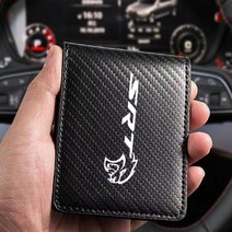 bmw 벤츠호환 정리박스 닷지 칼리버 여행용 램 듀랑고 SRT 탄소 섬유 신용 은행 카드 홀더 가죽 운전 면허증 ID 가방 액세서리, [01] Black for SRT