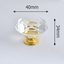 터닝도어 손잡이 핸들 KAK-10 피스 크리스탈 다이아몬드 캐비닛 손잡이 및 30mm 골드 손잡이 주방 찬장 문 당김 드레서 가구 하드웨어, 07 40mm K gold
