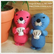 보노보노 커플 핸드폰 고리 교구 인형만들기 펠트diy
