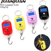 25kg5g 미니 후크 스케일 디지털 여행 가방 저울 매달려 무게 여행 가중 steelyard 전자 무게 도구 40, 빨간색