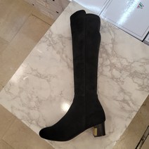 탠디 여성 기장40cm 굽5cm 블랙세무 뒷 샤무드스판 롱부츠 WL119M505SA101A